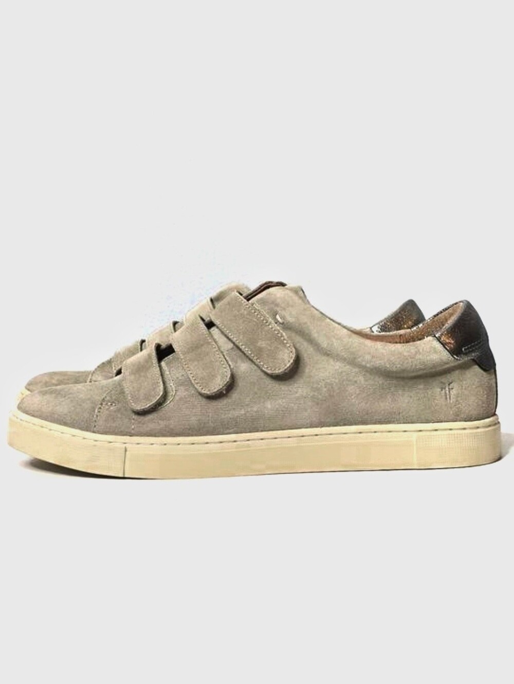 Pre-Loved Frye Ivy Taupe Suede Velcro Low Sneakers